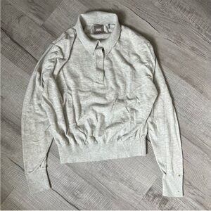 KITH Cashmere Long Sleeve Polo Sweater Gray Size Medium